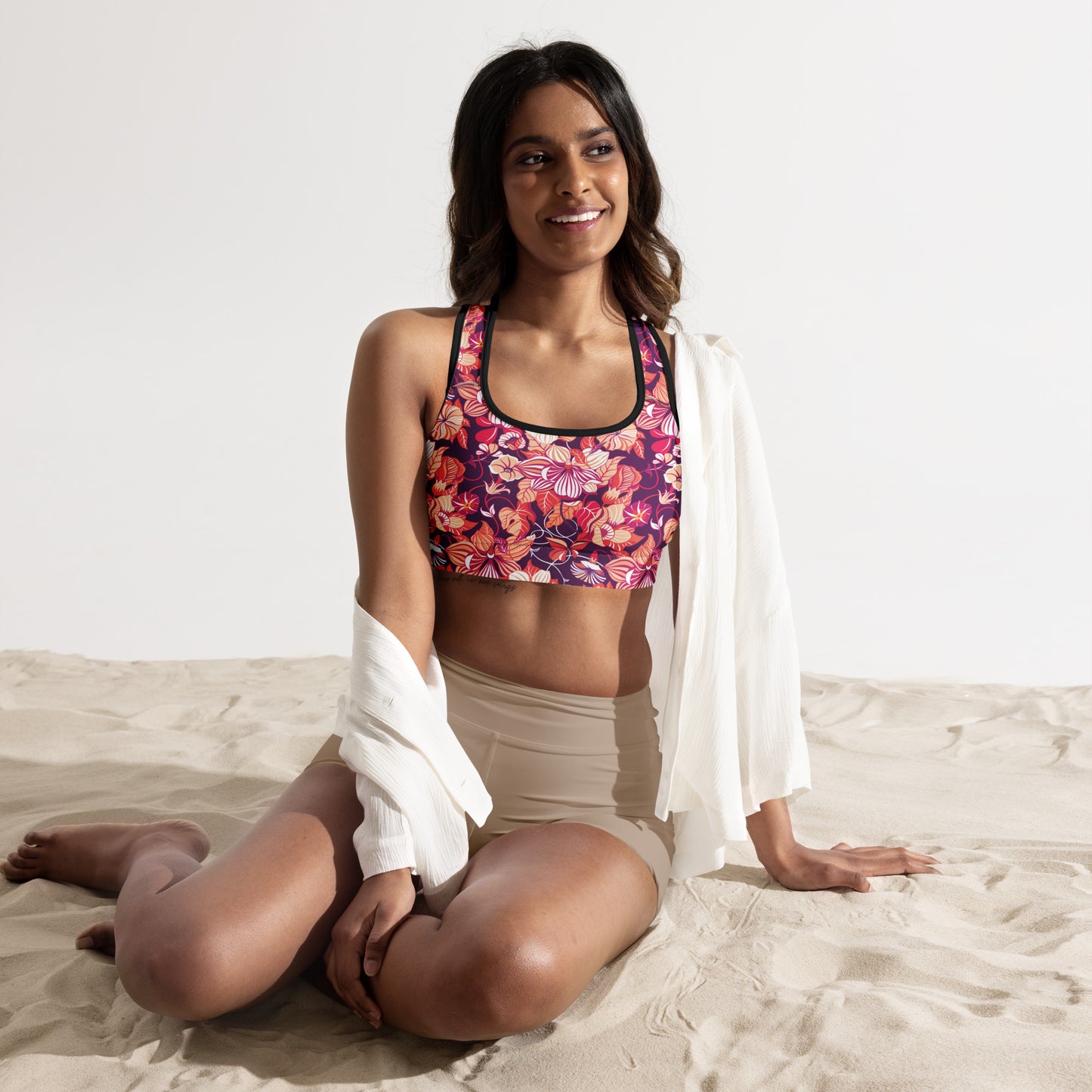 Mystic Petals Padded Sports Bra