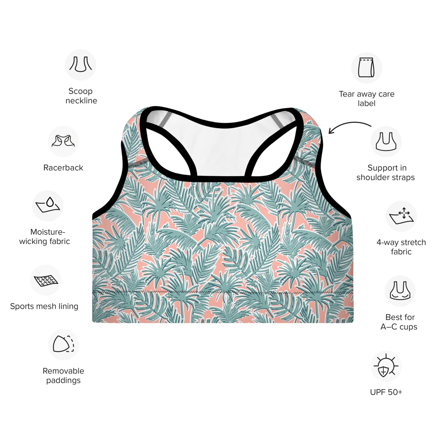 Serene Garden Padded Sports Bra