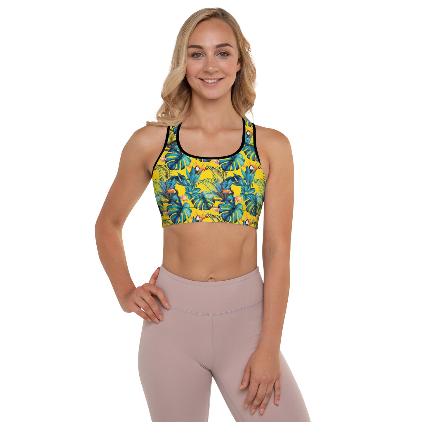 Lemon Leaf Padded Sports Bra