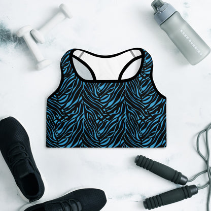 Azure Instinct Blue Padded Sports Bra