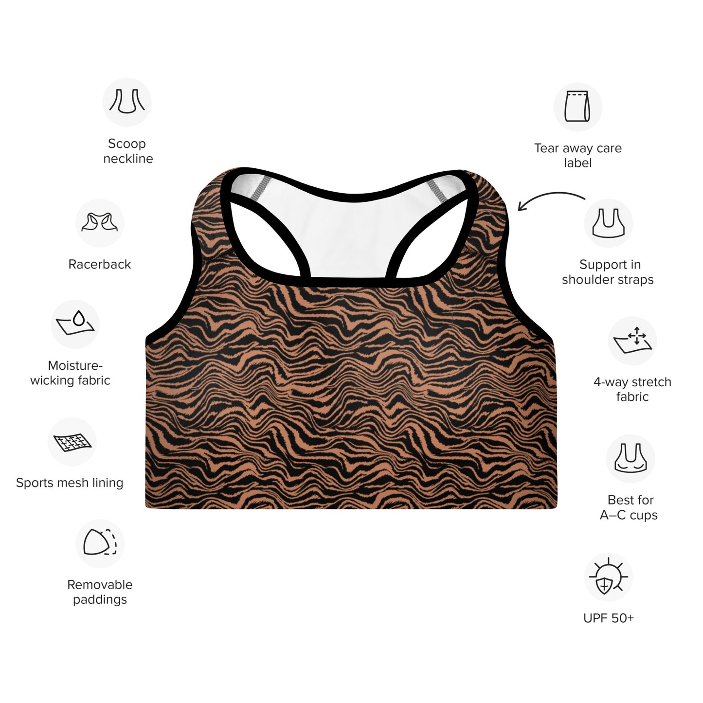 Midnight Safari Padded Sports Bra