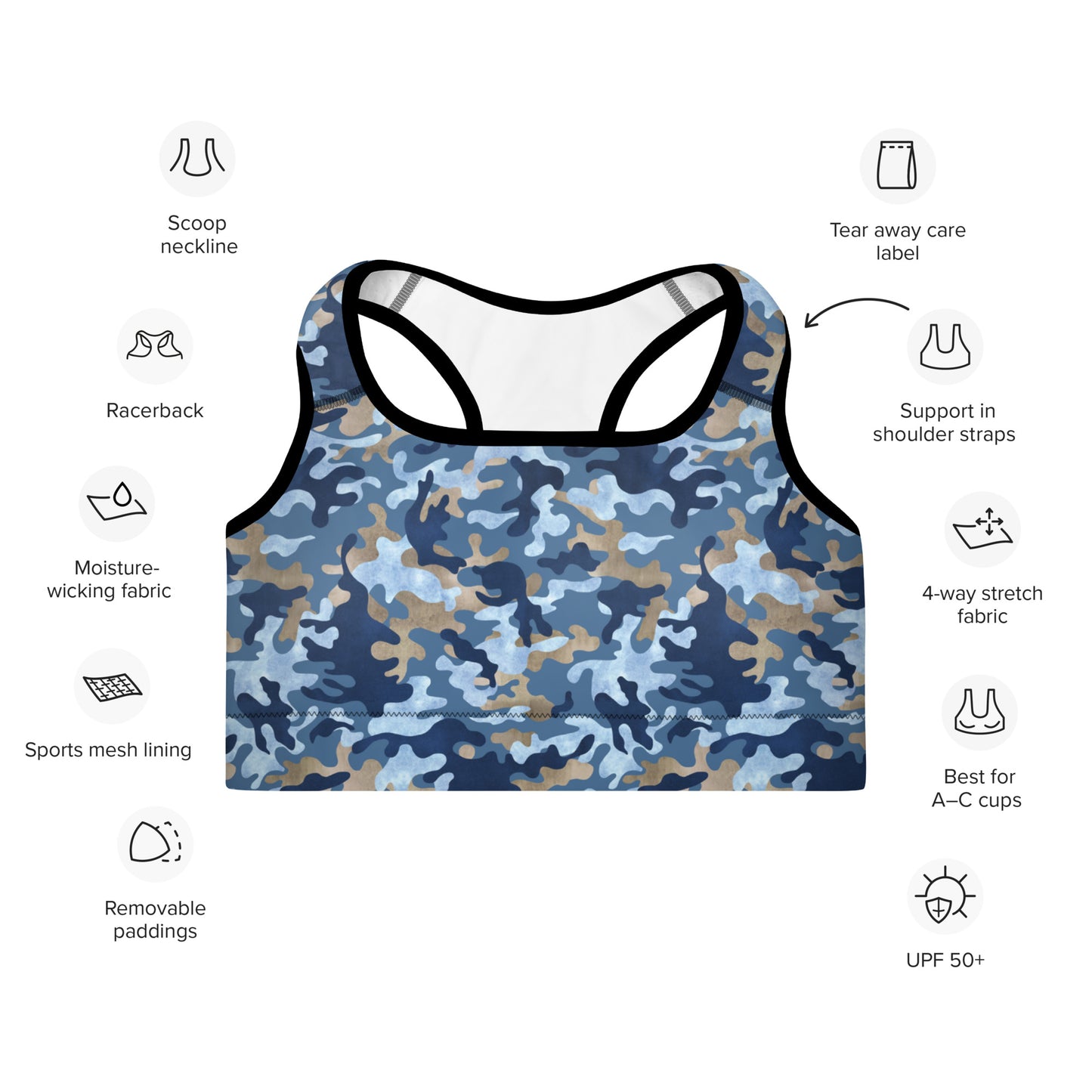 Ultimate Camo Padded Sports Bra