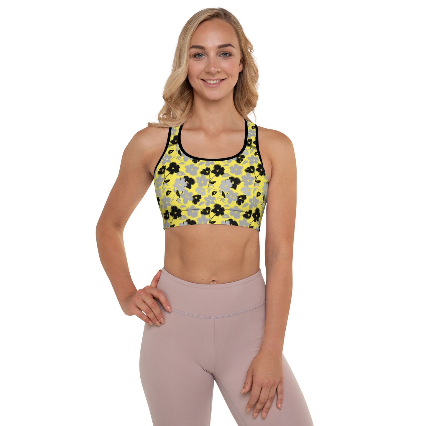 Golden Blossom Padded Sports Bra