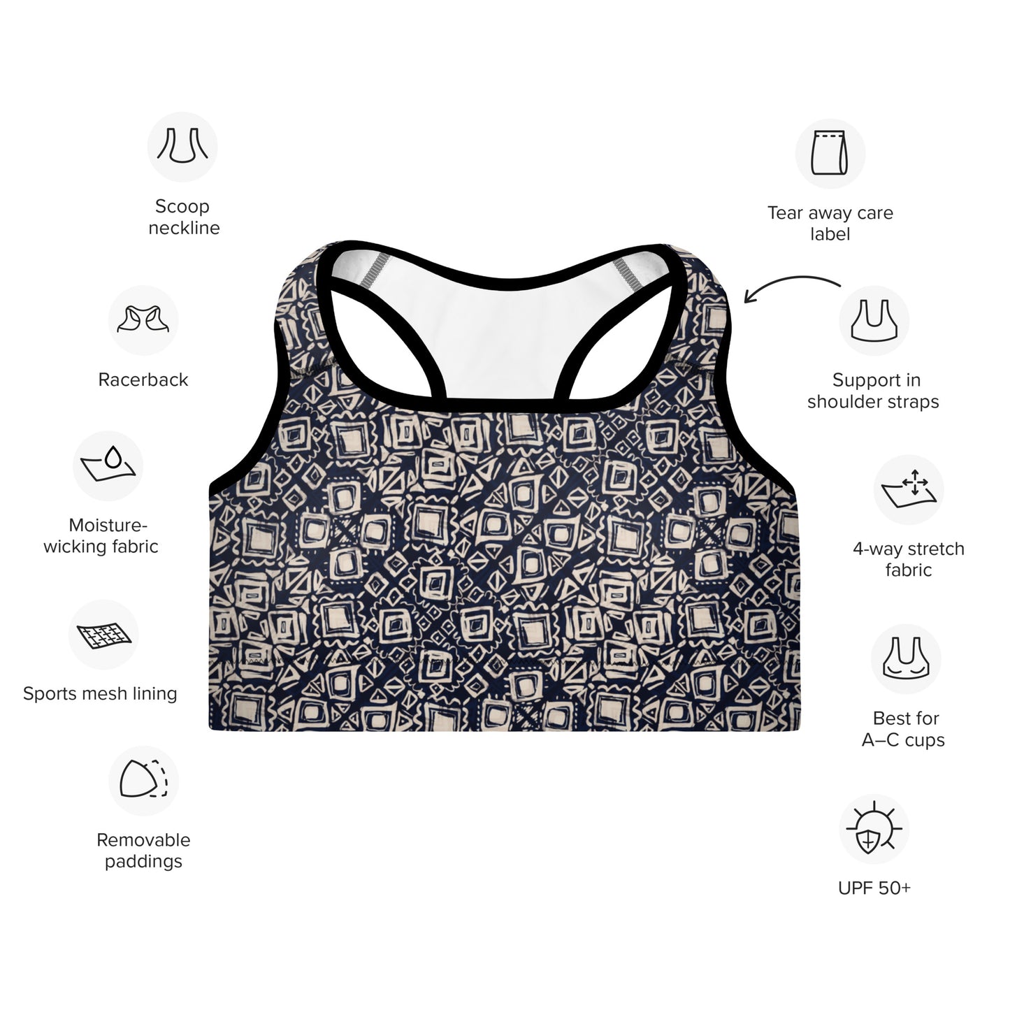 Zenith Contrast Padded Sports Bra