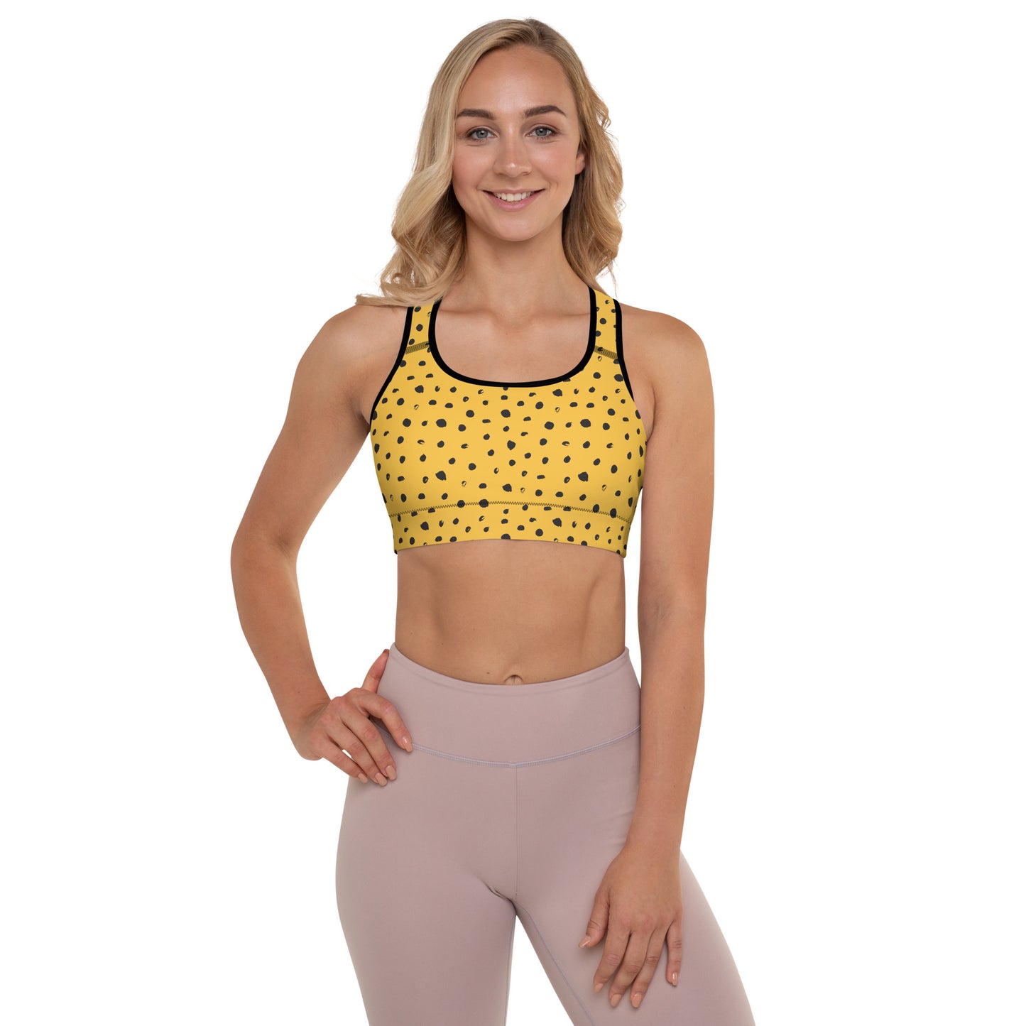 Golden Dots Padded Sports Bra