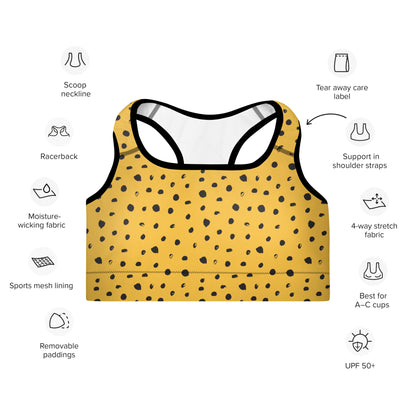 Golden Dots Padded Sports Bra