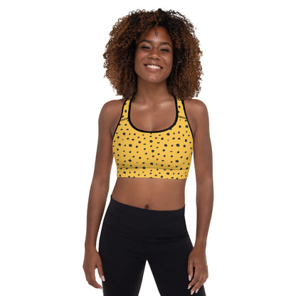 Golden Dots Padded Sports Bra