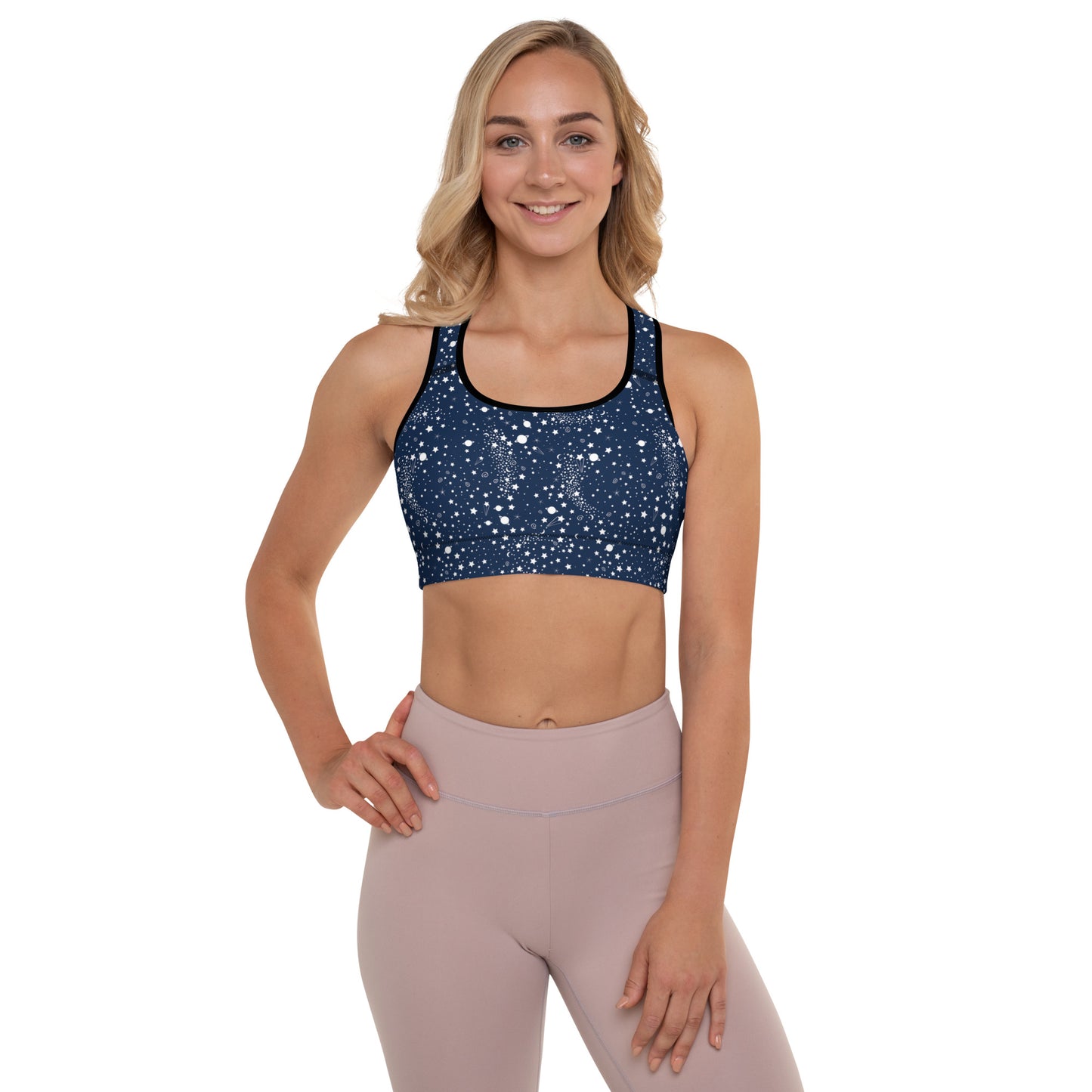 Starry Night Blue Padded Sports Bra