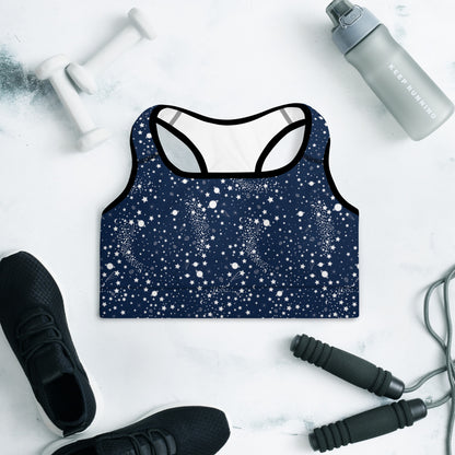 Starry Night Blue Padded Sports Bra