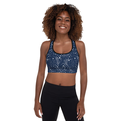 Starry Night Blue Padded Sports Bra