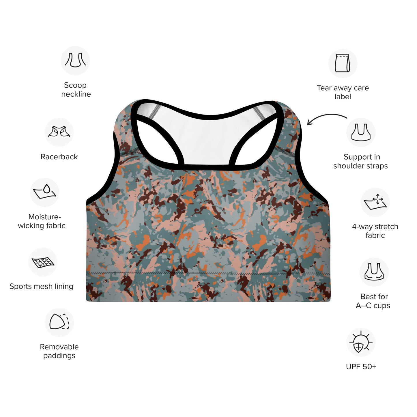 Marble Motion Padded Sports Bra