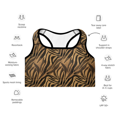 Safari Chic Padded Sports Bra