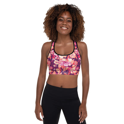 Mystic Petals Padded Sports Bra