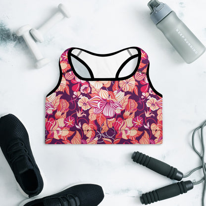 Mystic Petals Padded Sports Bra