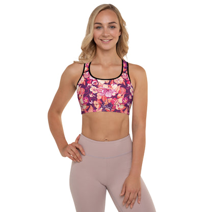 Mystic Petals Padded Sports Bra