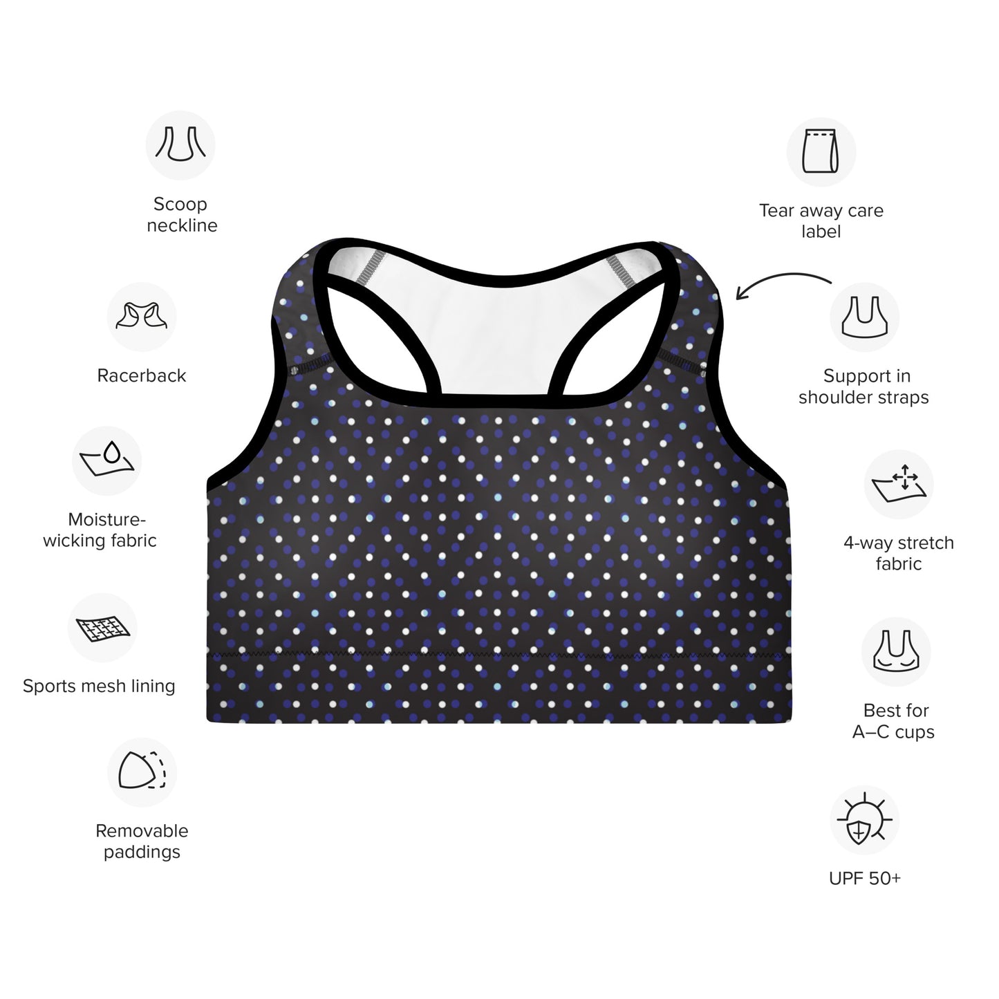 Dotty Delight Padded Sports Bra