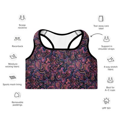 Marble Mirage Padded Sports Bra