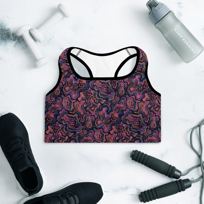 Marble Mirage Padded Sports Bra