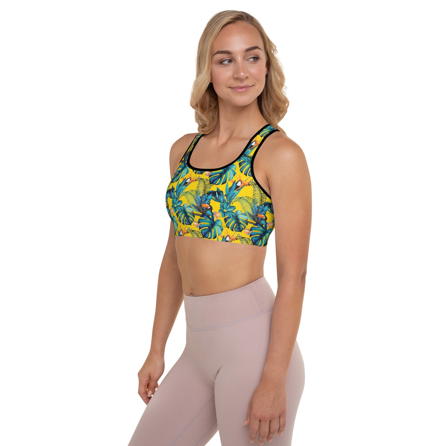 Lemon Leaf Padded Sports Bra