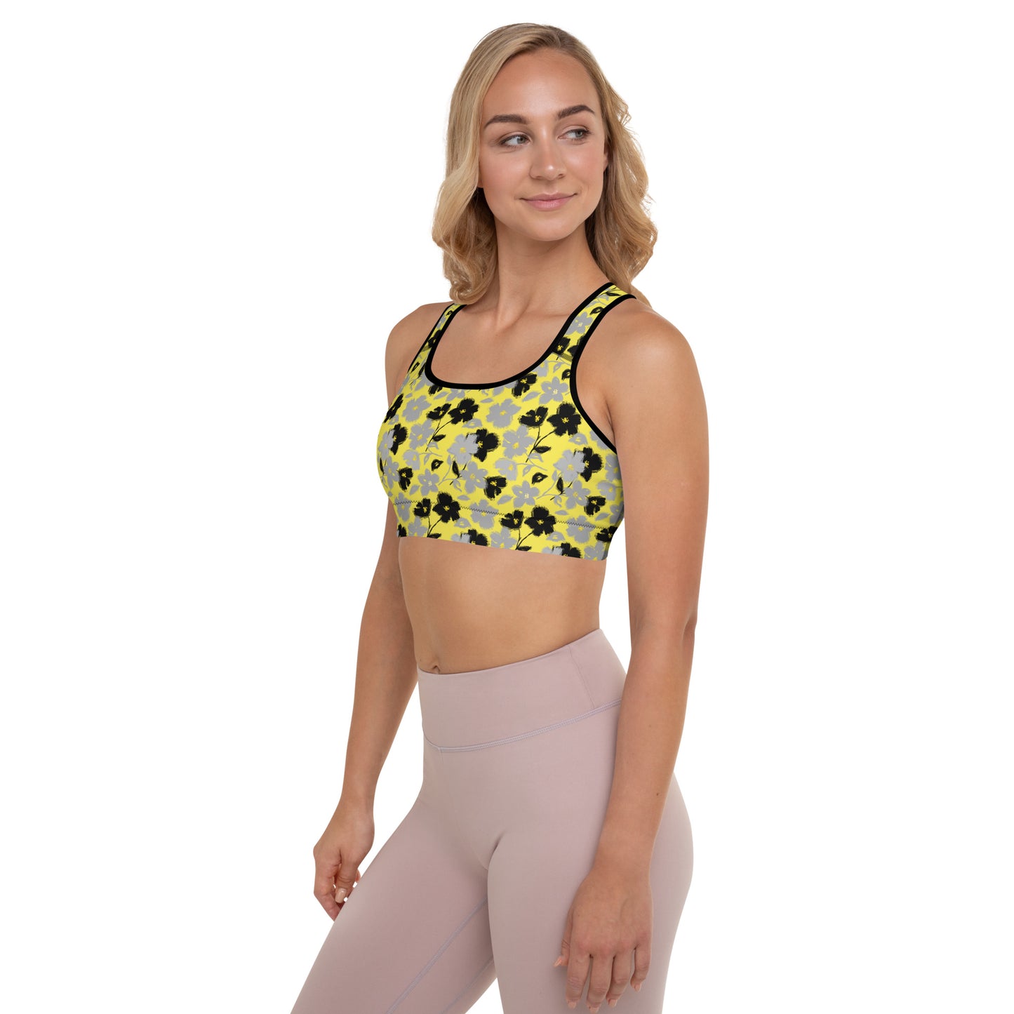 Golden Blossom Padded Sports Bra