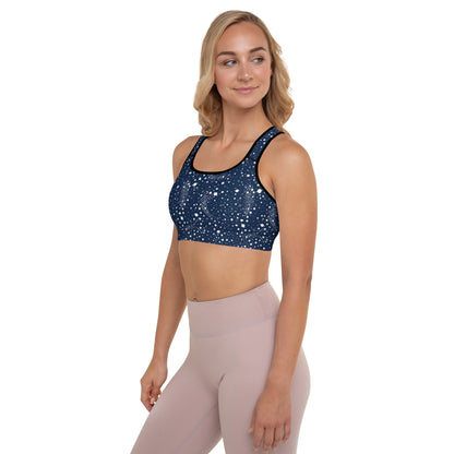 Starry Night Blue Padded Sports Bra