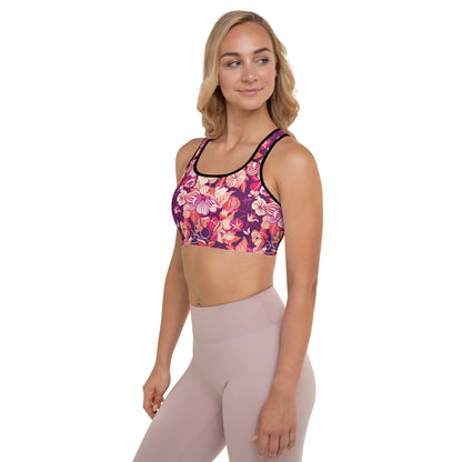 Mystic Petals Padded Sports Bra