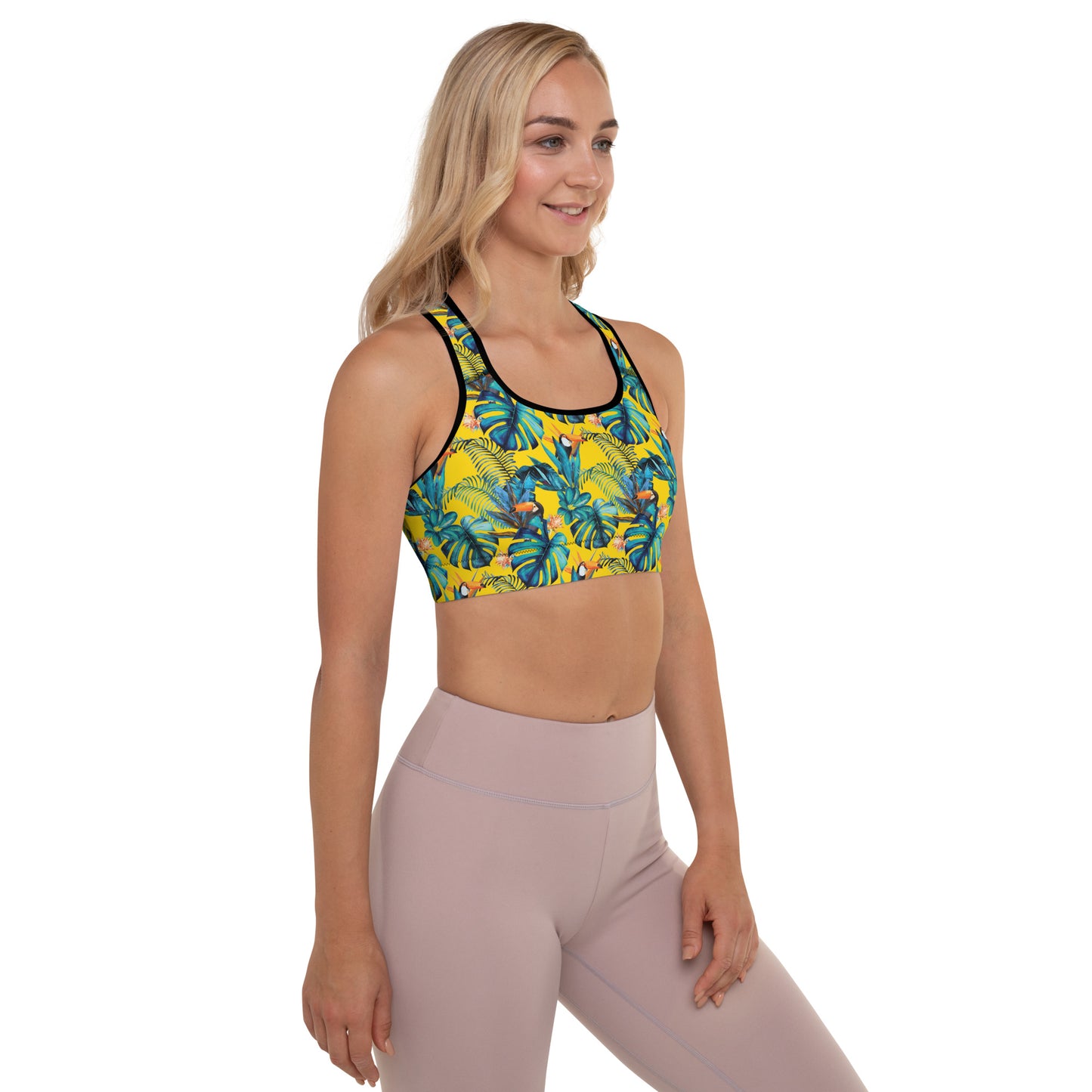 Lemon Leaf Padded Sports Bra