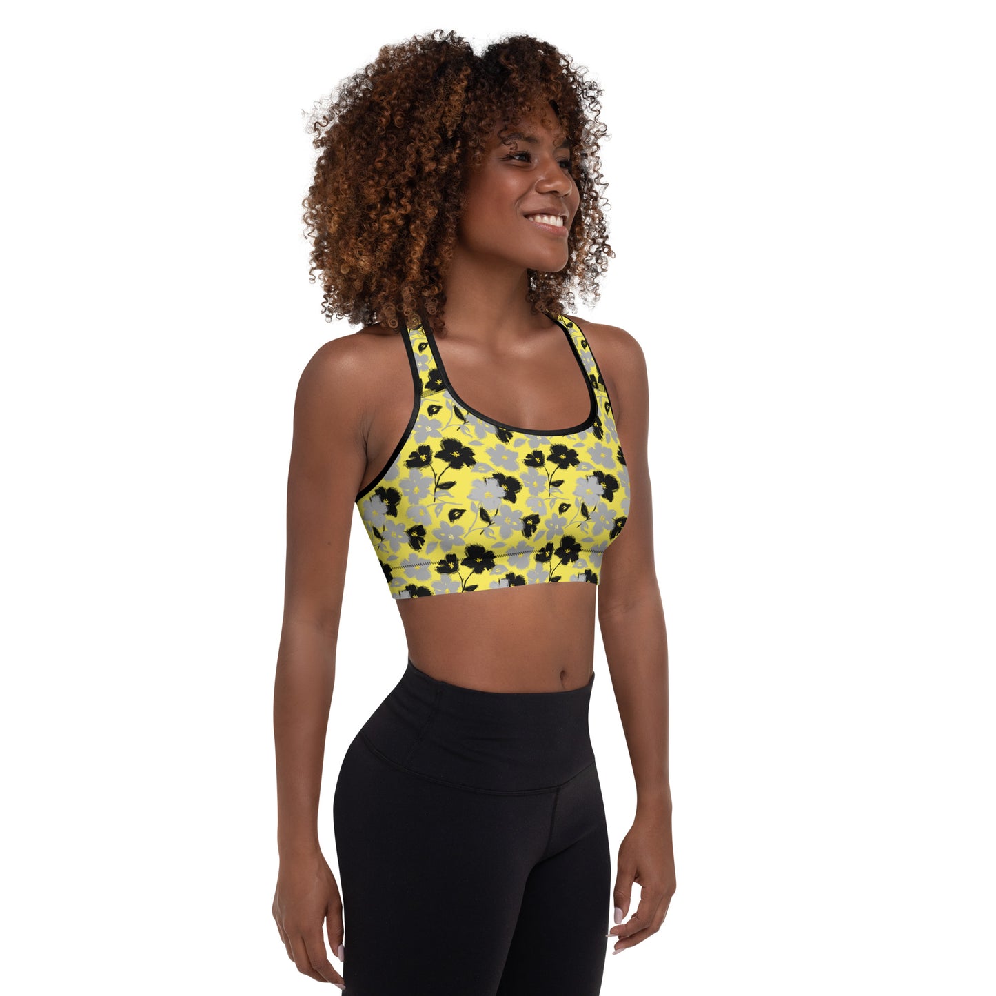 Golden Blossom Padded Sports Bra