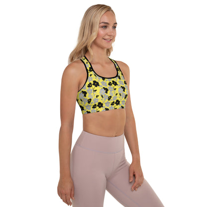 Golden Blossom Padded Sports Bra