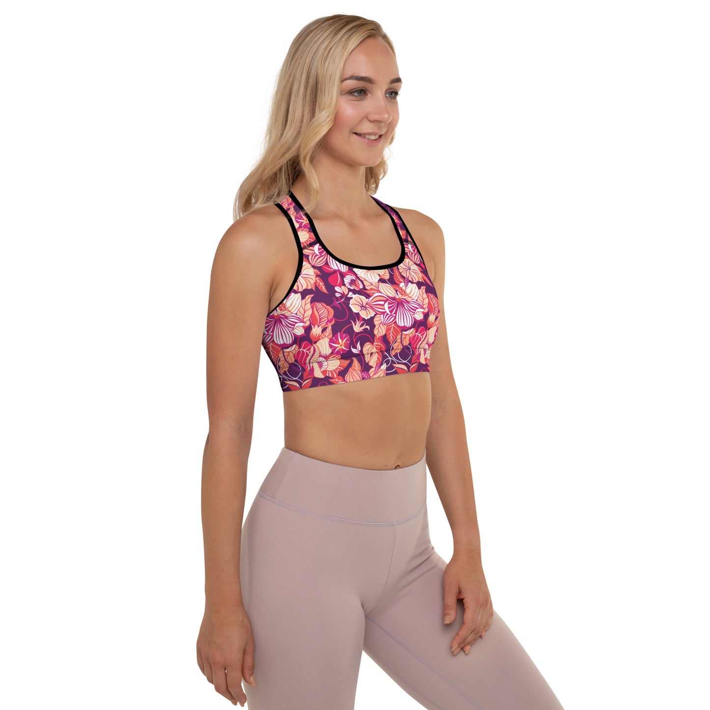 Mystic Petals Padded Sports Bra