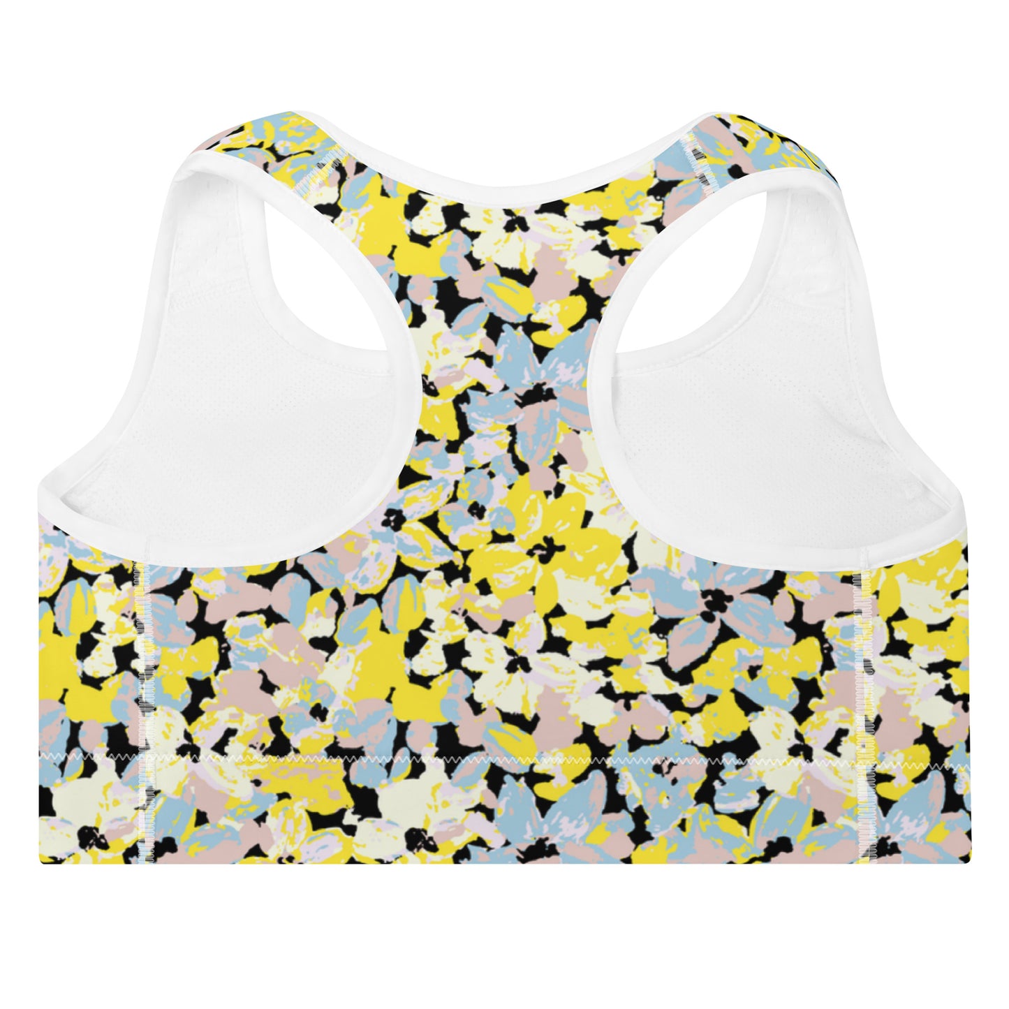 Scattered Floral Pattern Padded Sports Bra