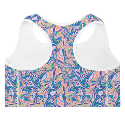 Marble Wave Padded Sports Bra