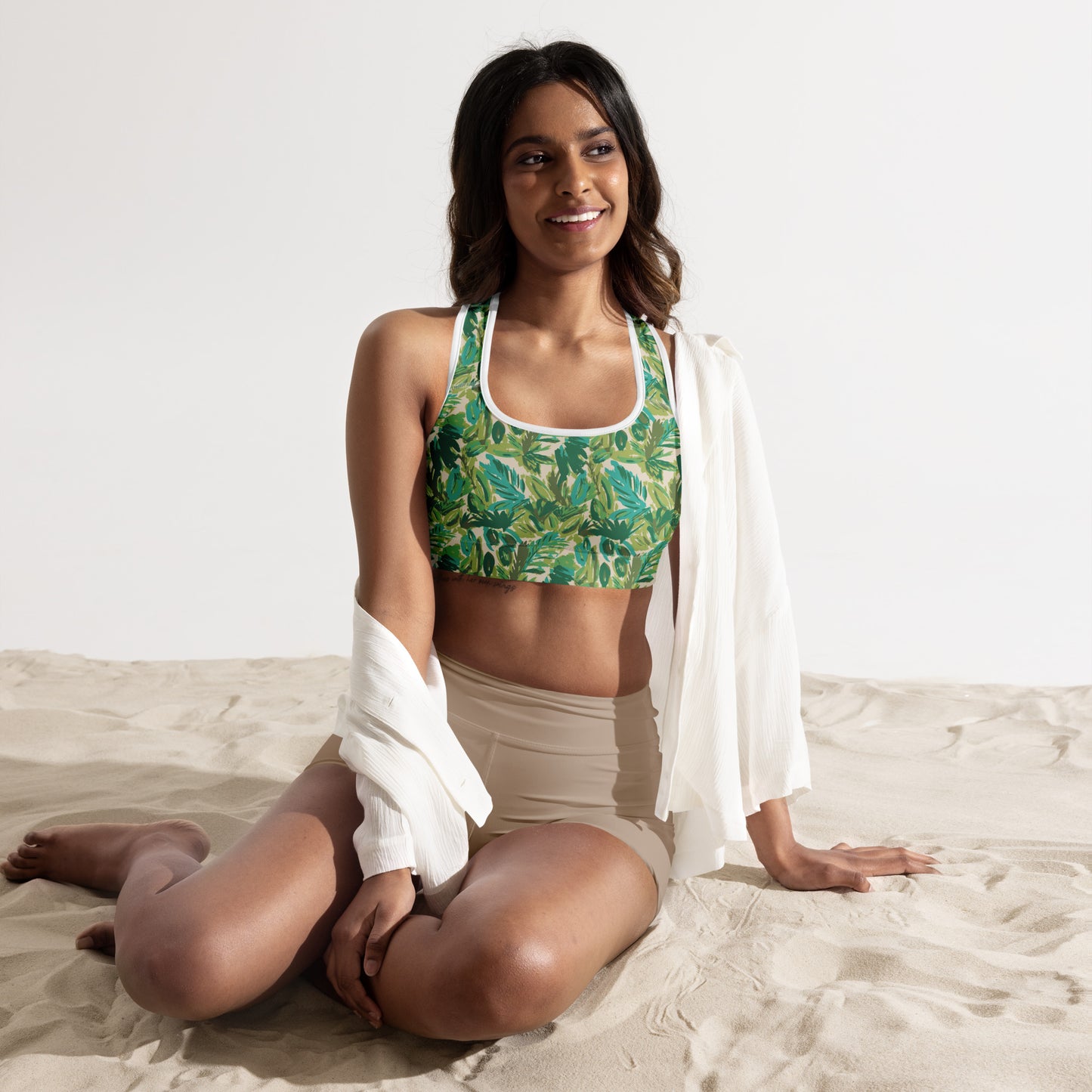 Leafy Luxury Padded Sports Bra