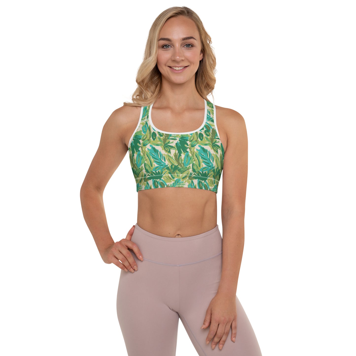 Leafy Luxury Padded Sports Bra