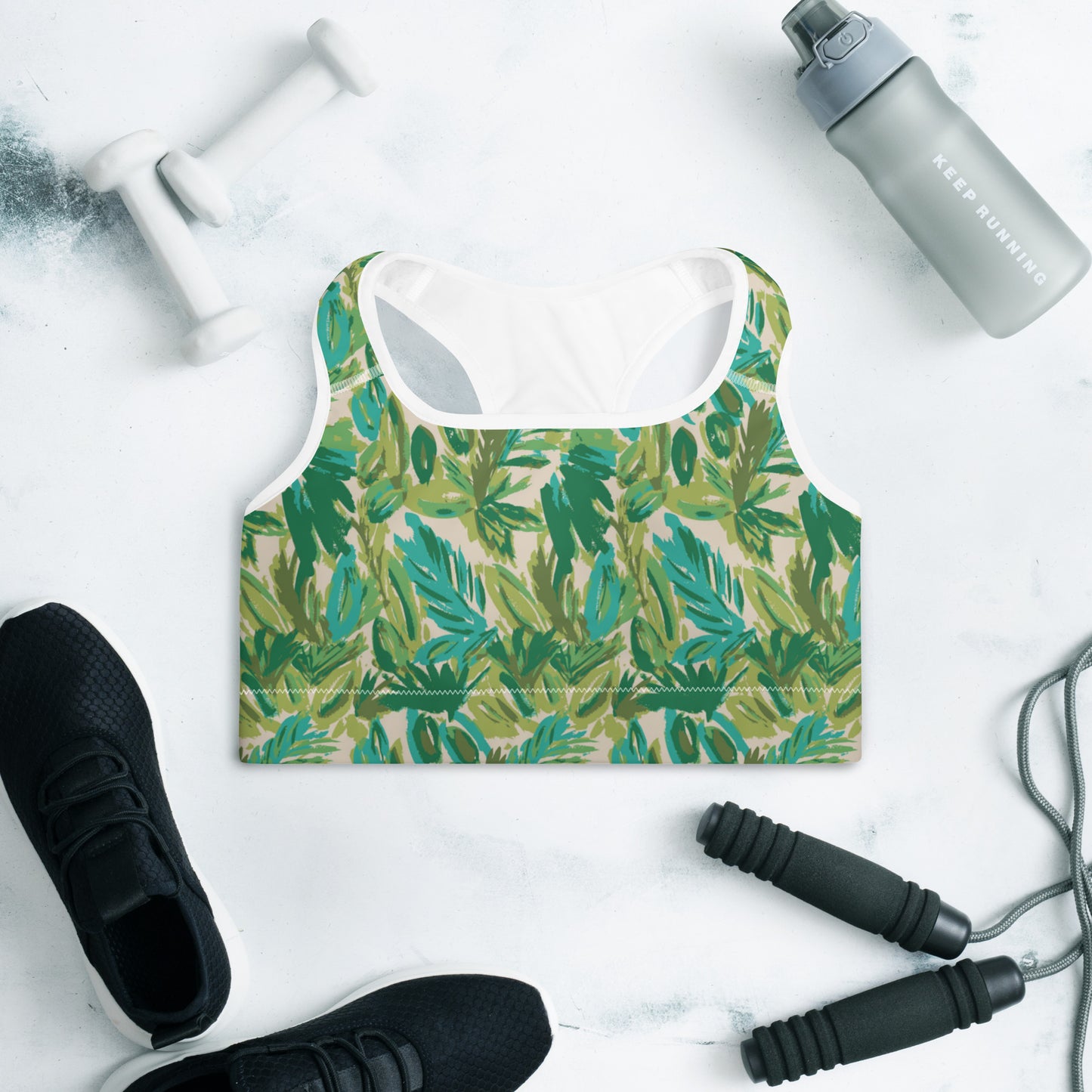 Leafy Luxury Padded Sports Bra