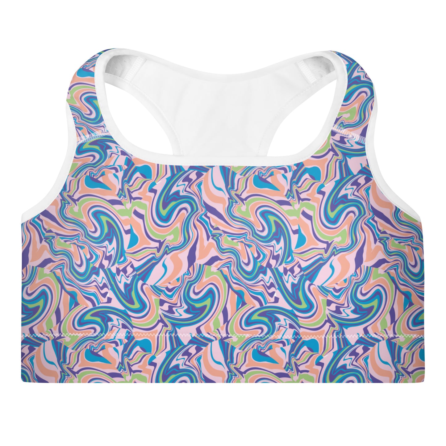 Marble Wave Padded Sports Bra