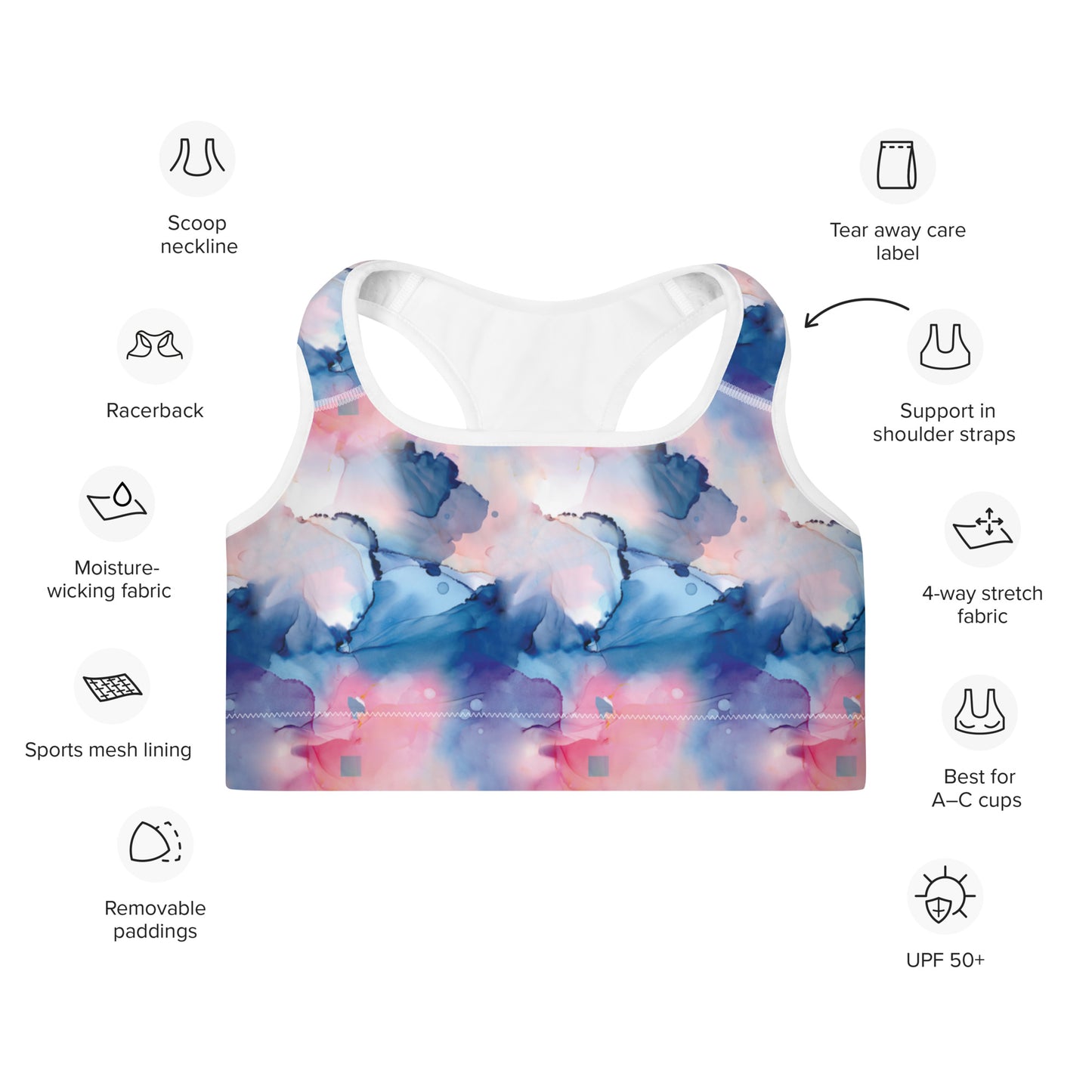 Aquarelle Dream Padded Sports Bra