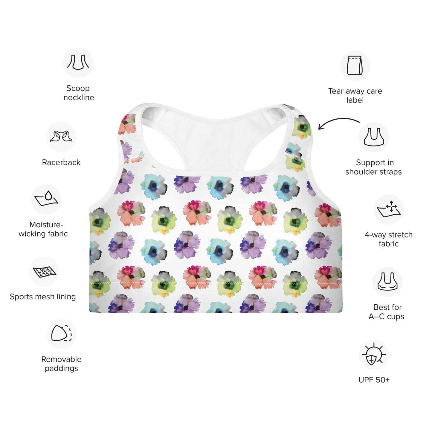 Floral Fiesta Padded Sports Bra