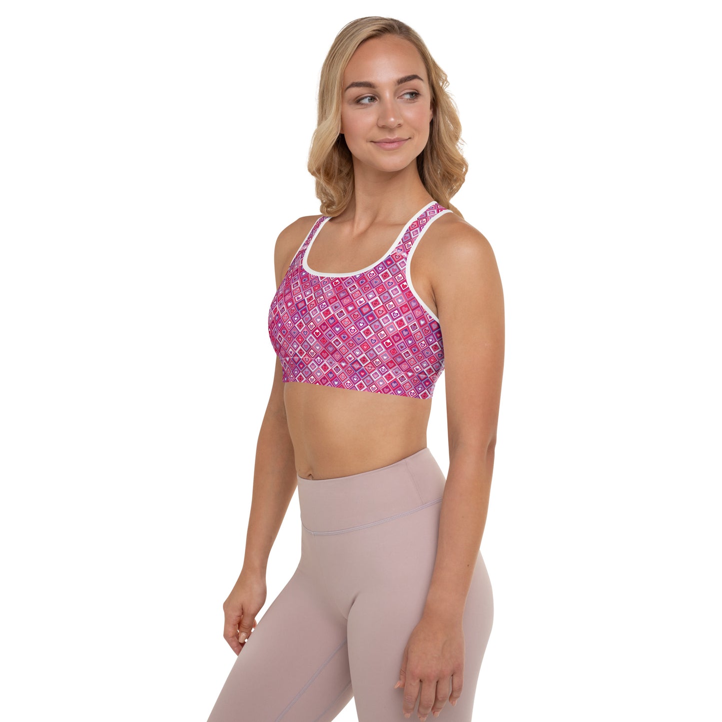 Heartbeat Charm Padded Sports Bra