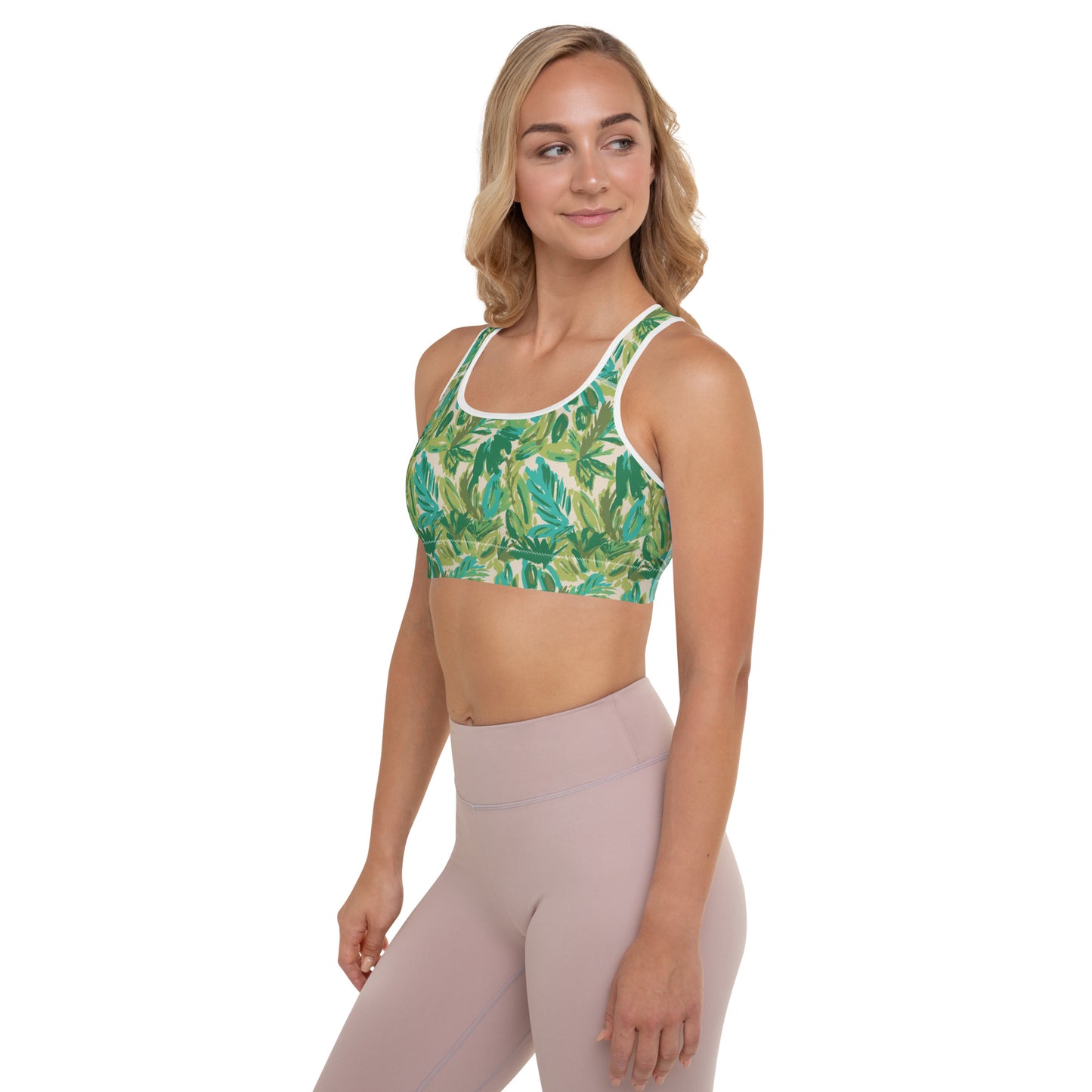 Leafy Luxury Padded Sports Bra