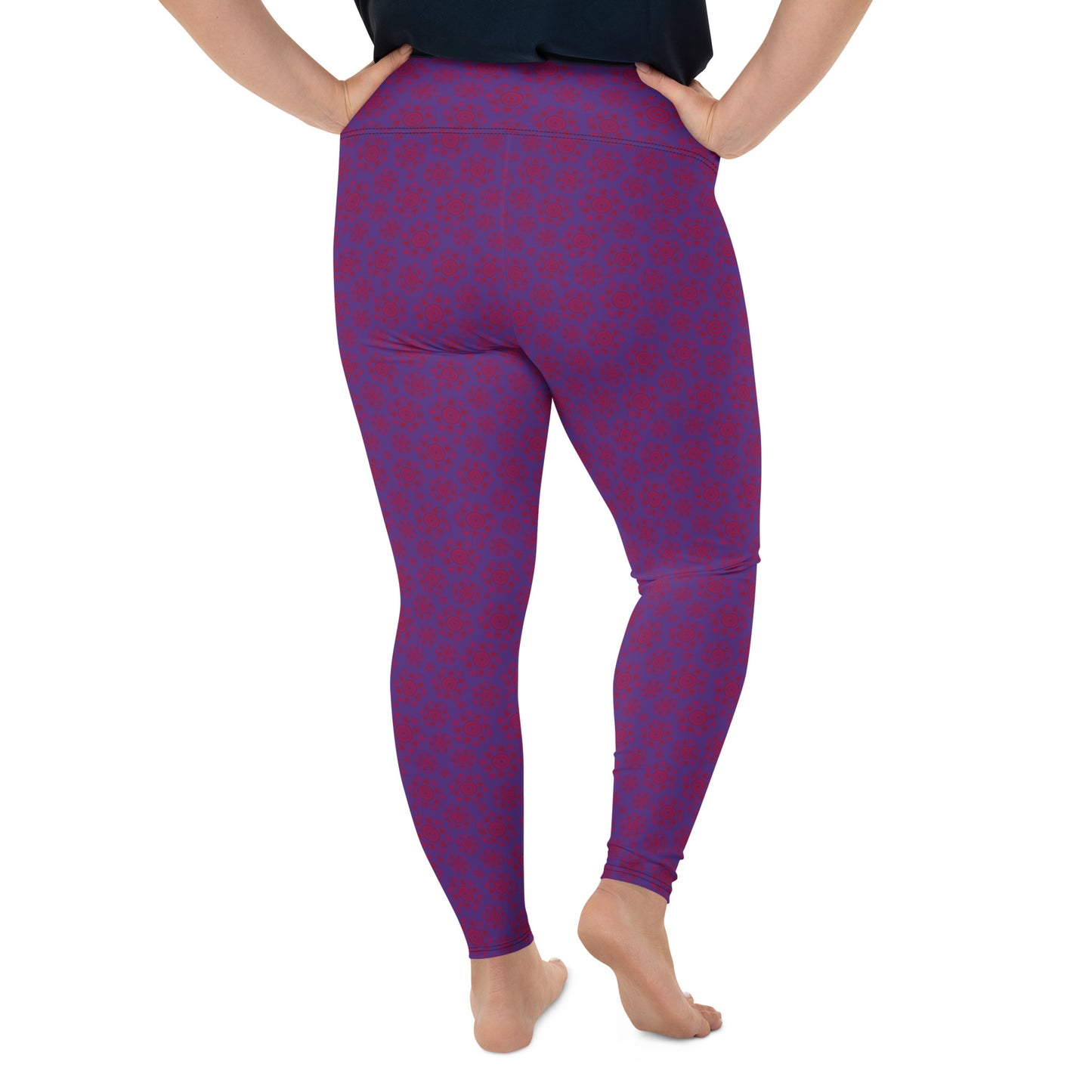 Aqua Waves High-Waisted Plus Size Leggings