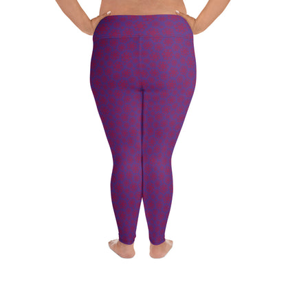 Aqua Waves High-Waisted Plus Size Leggings