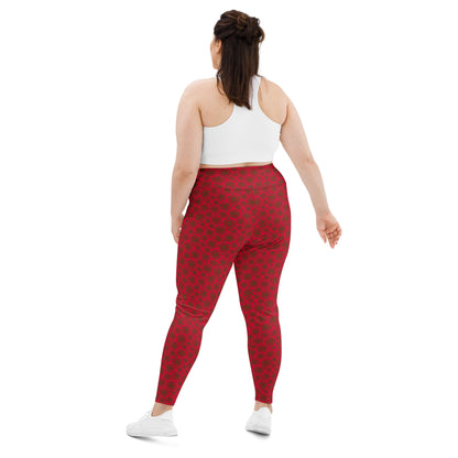 Rosebud Romance High-Waisted Plus Size Leggings