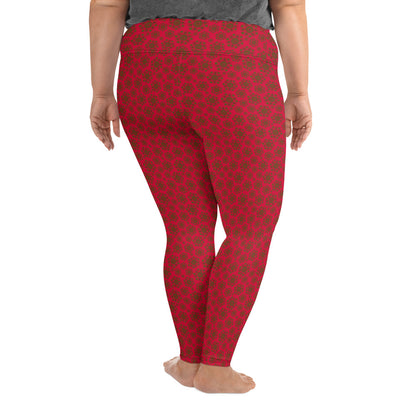 Rosebud Romance High-Waisted Plus Size Leggings