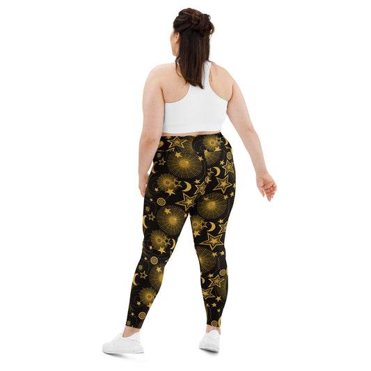 Starry Night Galaxy High-Waisted Plus Size Leggings for Curvy Queens