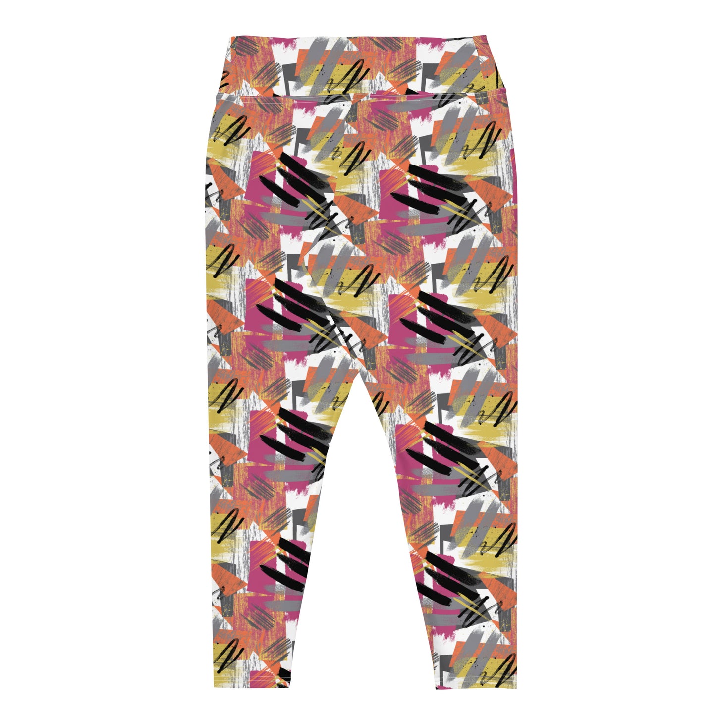 Colorful Expressionist High-Waisted Plus Size Leggings