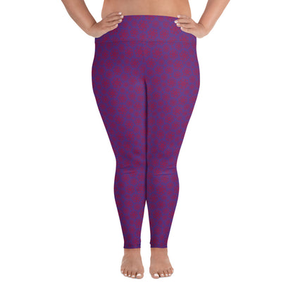 Aqua Waves High-Waisted Plus Size Leggings