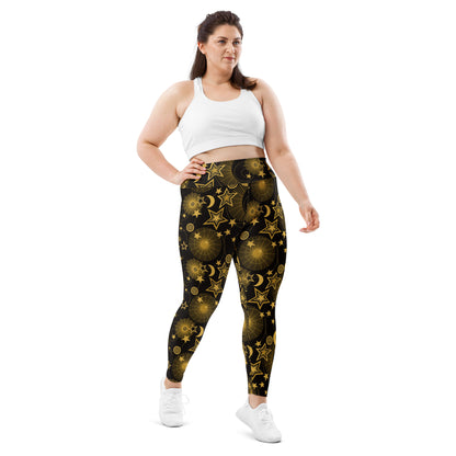 Starry Night Galaxy High-Waisted Plus Size Leggings for Curvy Queens