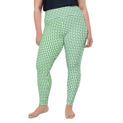 Minty Fresh Geometric Plus Size Leggings