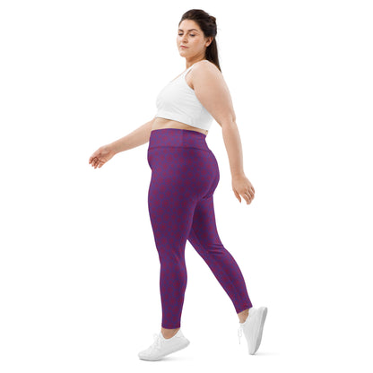 Aqua Waves High-Waisted Plus Size Leggings